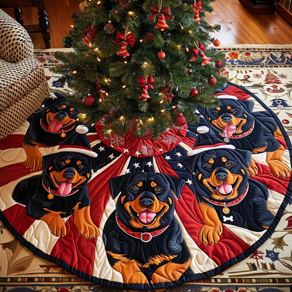 American Rottweiler Spirit Christmas Tree Skirt