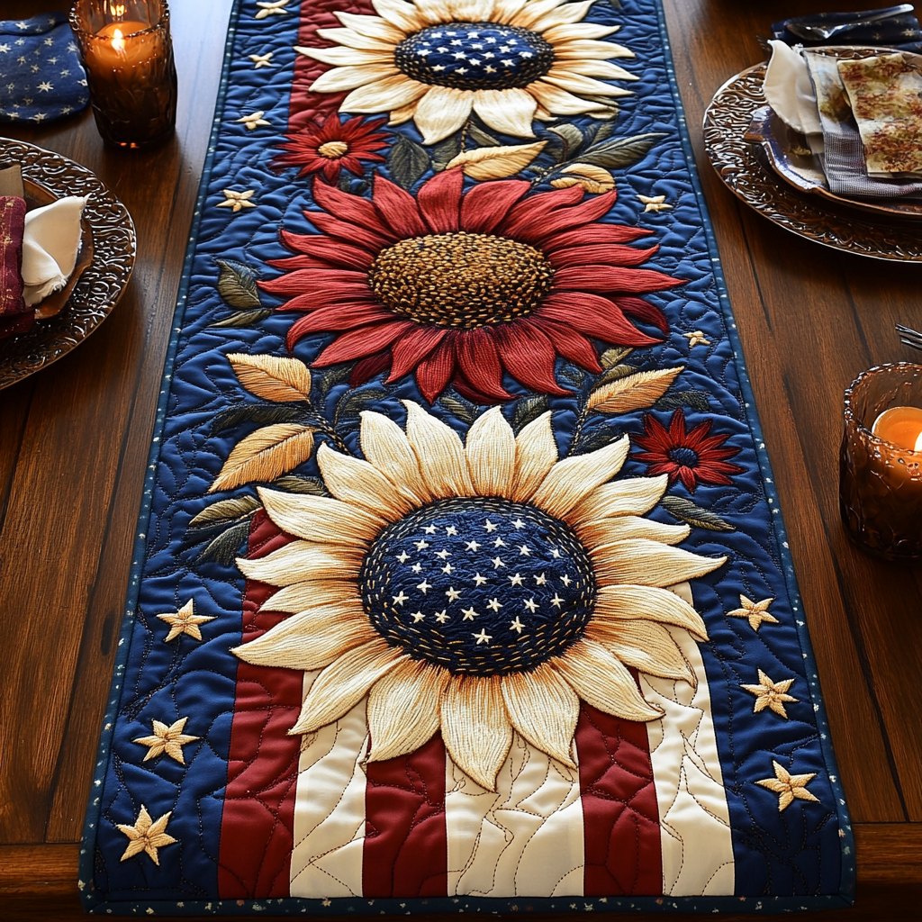Americana Flower Table Runner