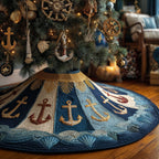 Anchor and Tinsel Christmas Tree Skirt