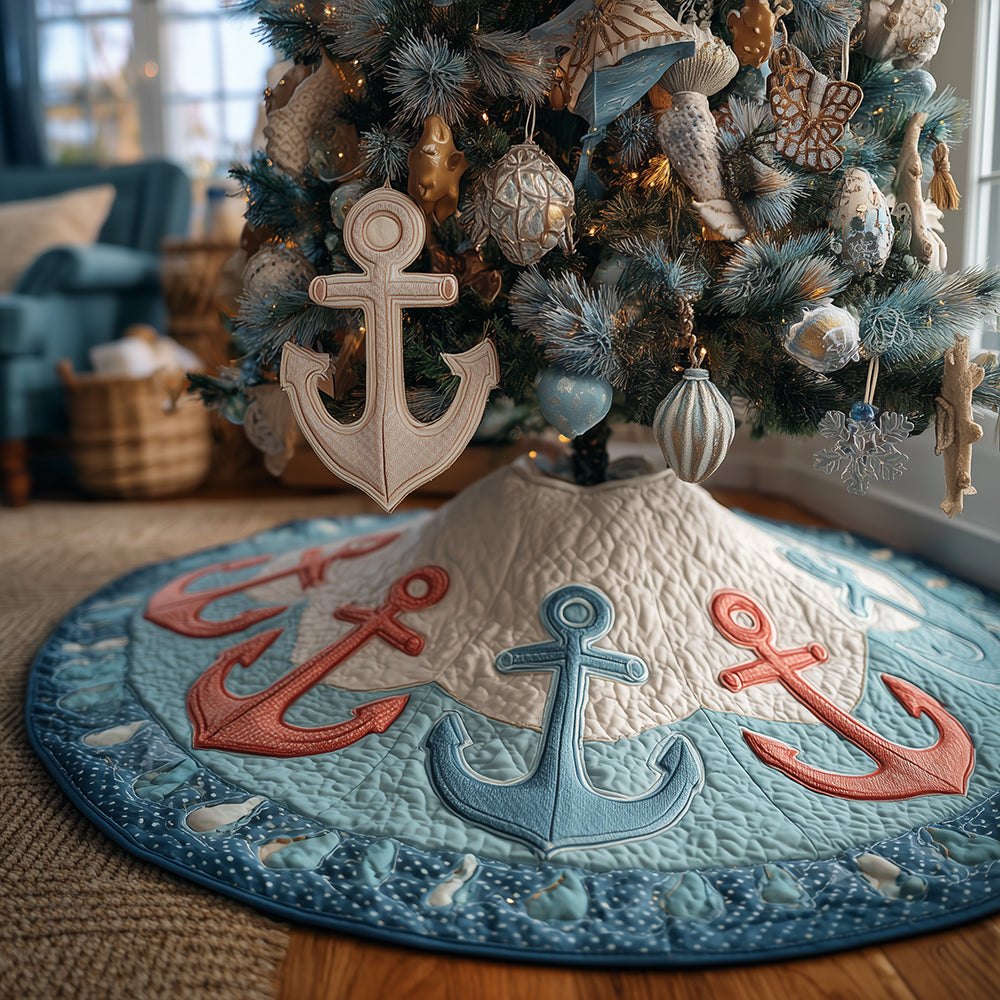 Anchored in Joy Christmas Tree Skirt
