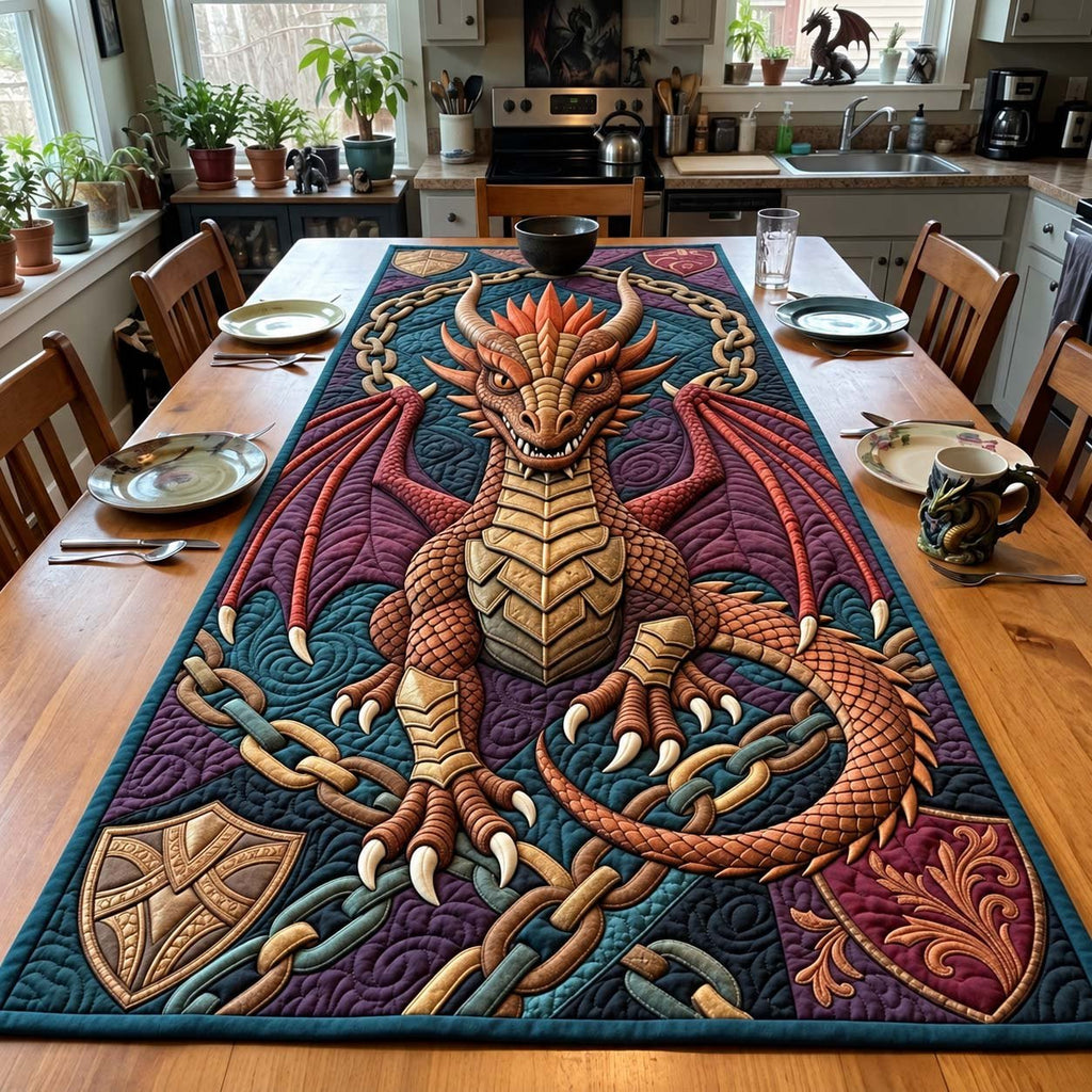 Ancient Chain Dragon Table Runner