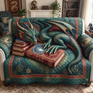 Ancient Dragon Grimoire Sofa Cover - Made to Order