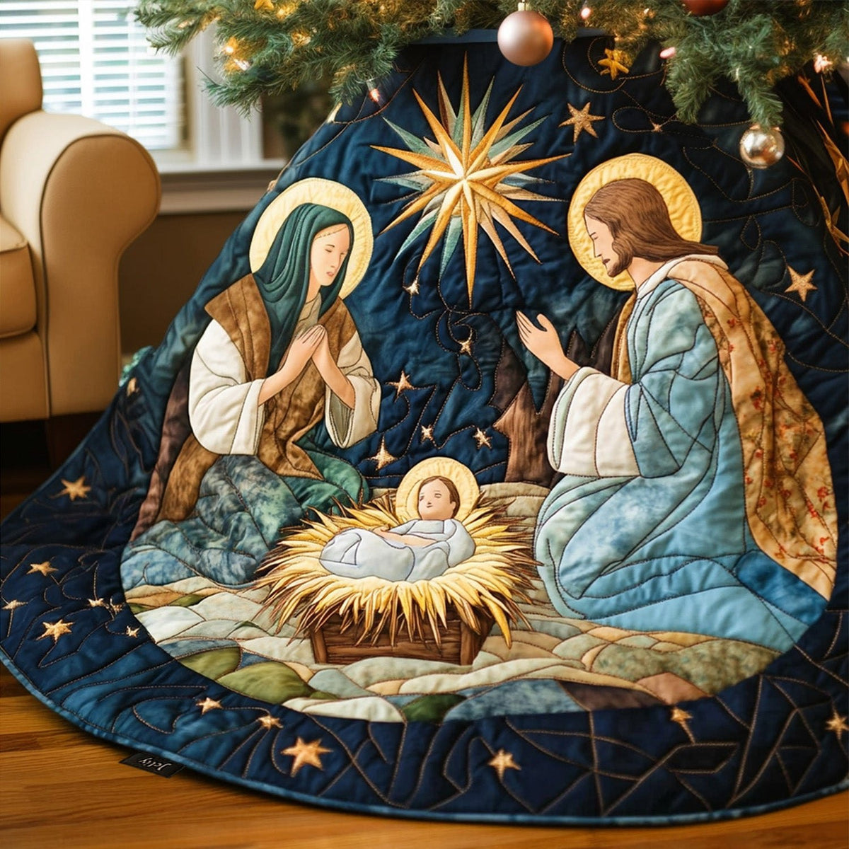 Angelic Grace Christmas Tree Skirt