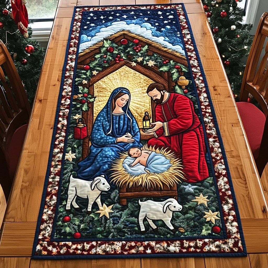 Angels of the First Noel Table Runner