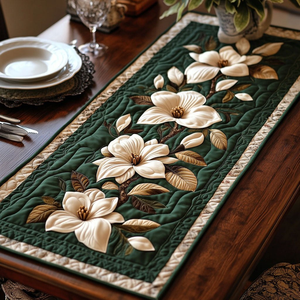 Antique Magnolia Delight Table Runner