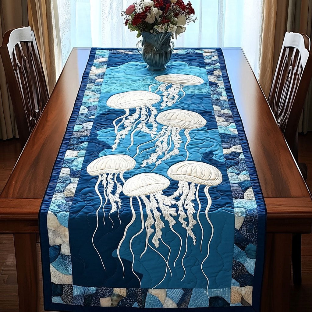 Aqua Bloom Table Runner