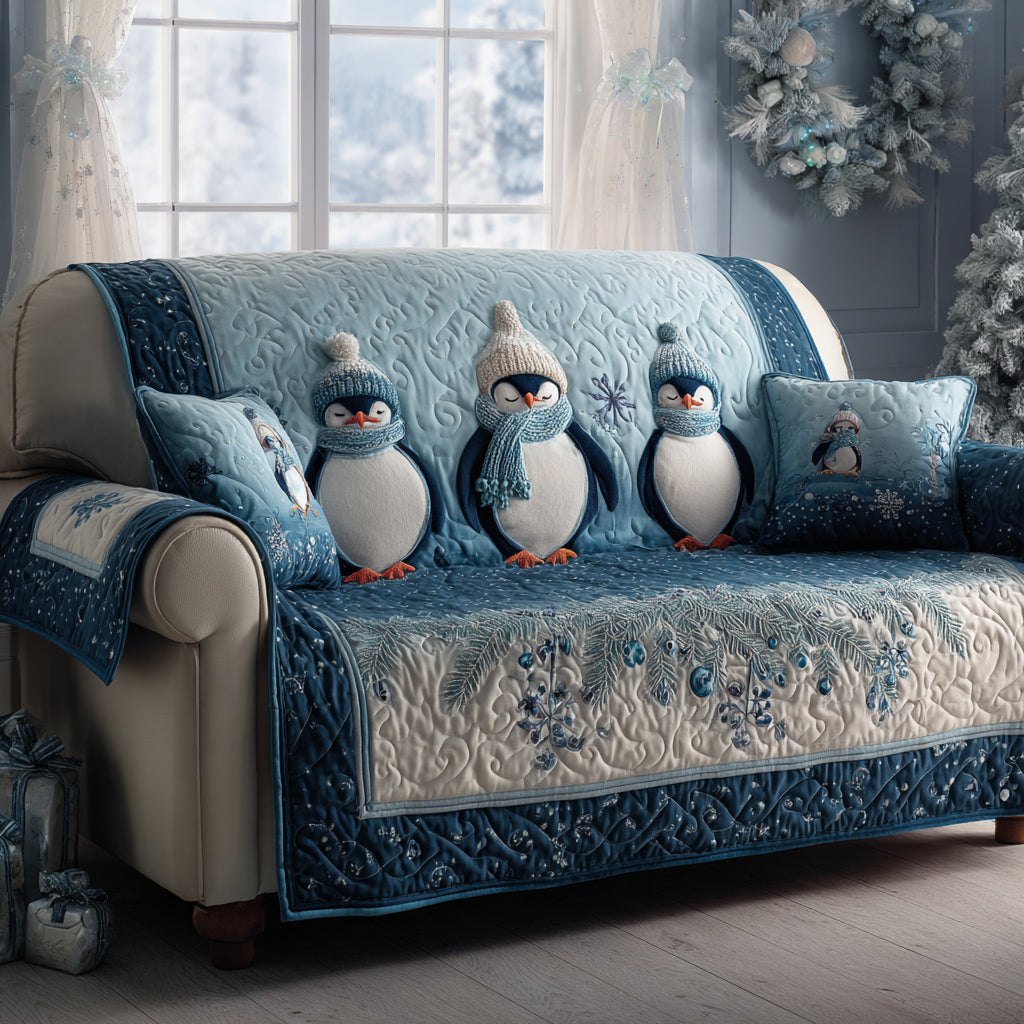 Arctic Penguin Sofa Cover