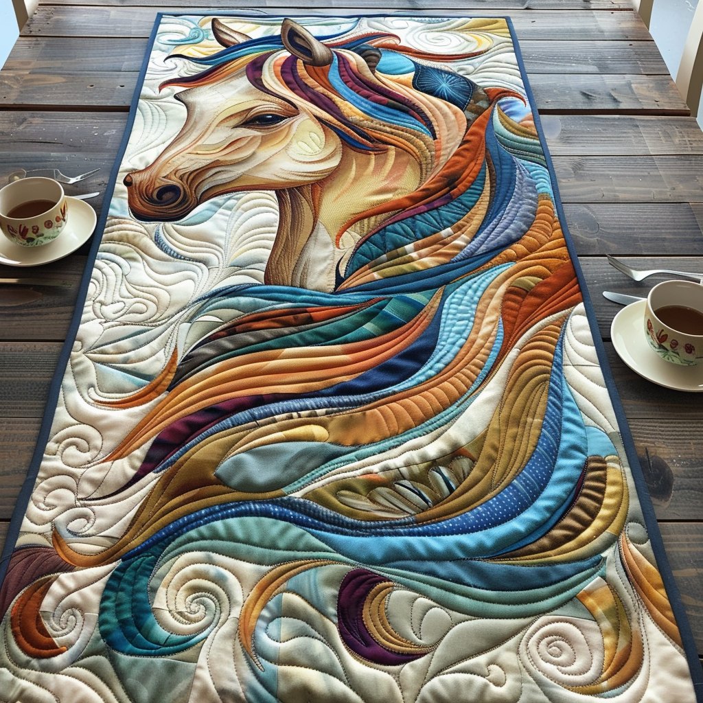 Artistic Horse Table Runner