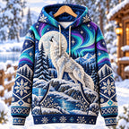 Aurora Howling Wolf hoodie, all-over print