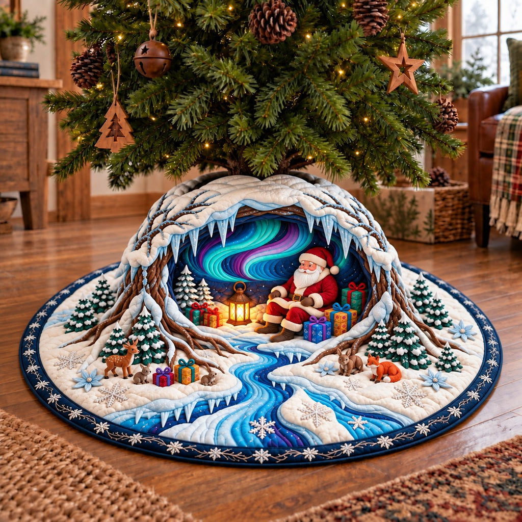 Aurora Ice Cave Christmas Tree Skirt