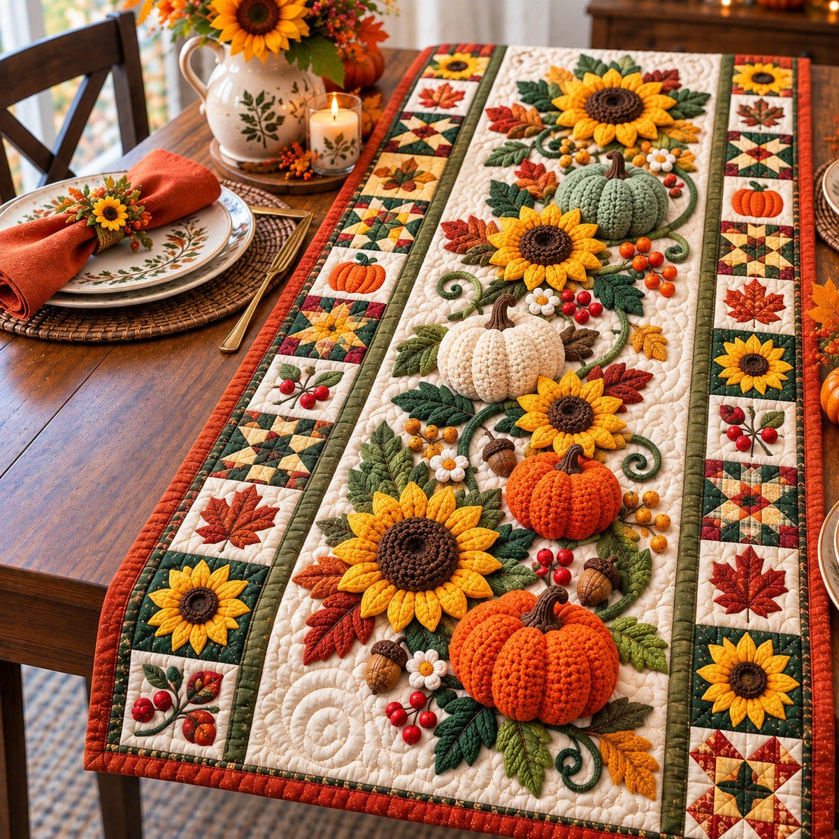Autum Pumpkin Table Runner