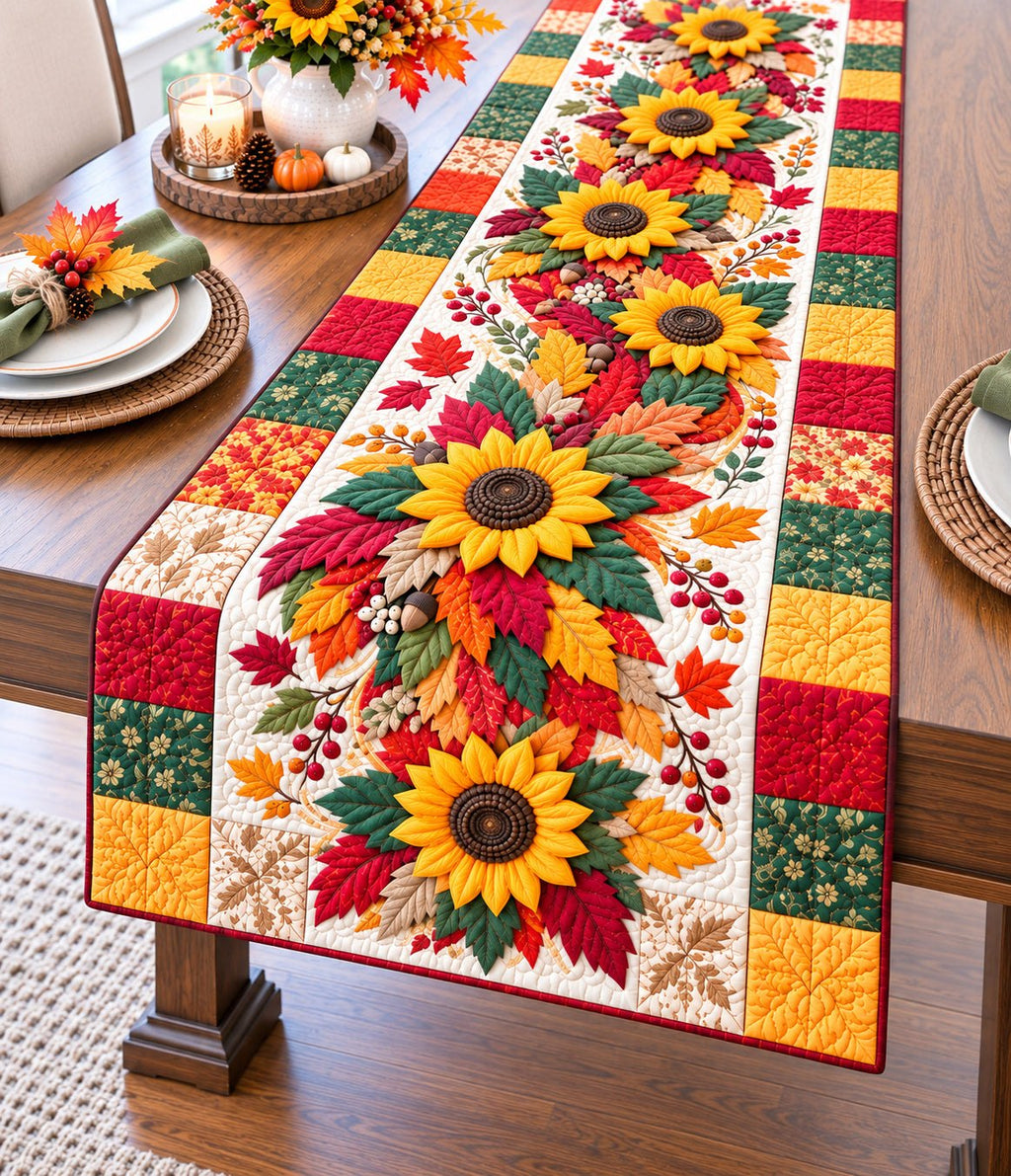 Autum Sunflower Table Runner
