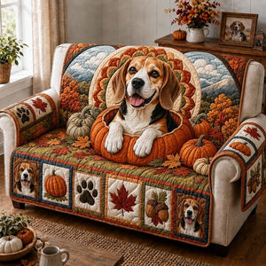 Autumn Beagle Trails Sofa Cover - Made to Order