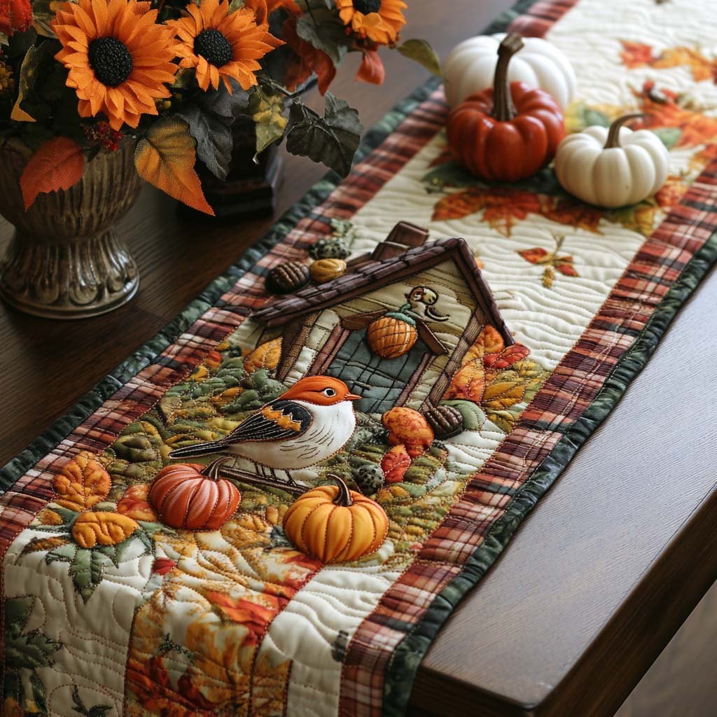 Autumn Bird Song Table Runner
