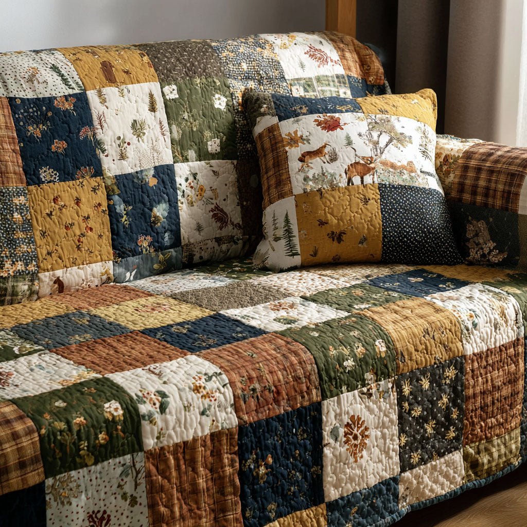 Autumn Blocks Sofa Cover
