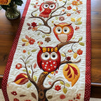 Autumn Branch Owls Table Runner