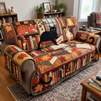 Autumn Cat Bookshop Sofa Cover