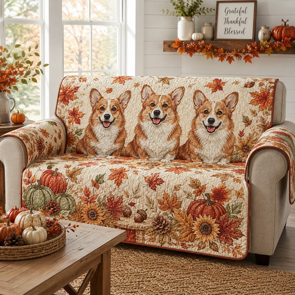 Autumn Corgi Grace Sofa Cover