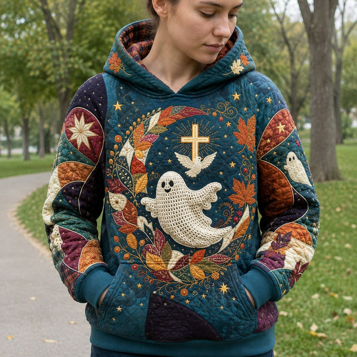 Autumn Faith Ghost hoodie, all-over print
