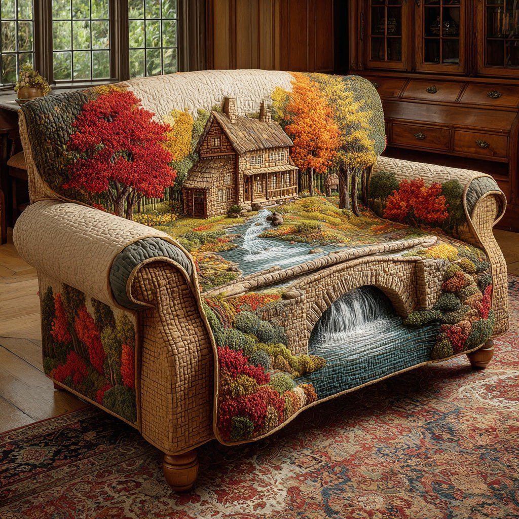 Autumn Forest Path Sofa Cover