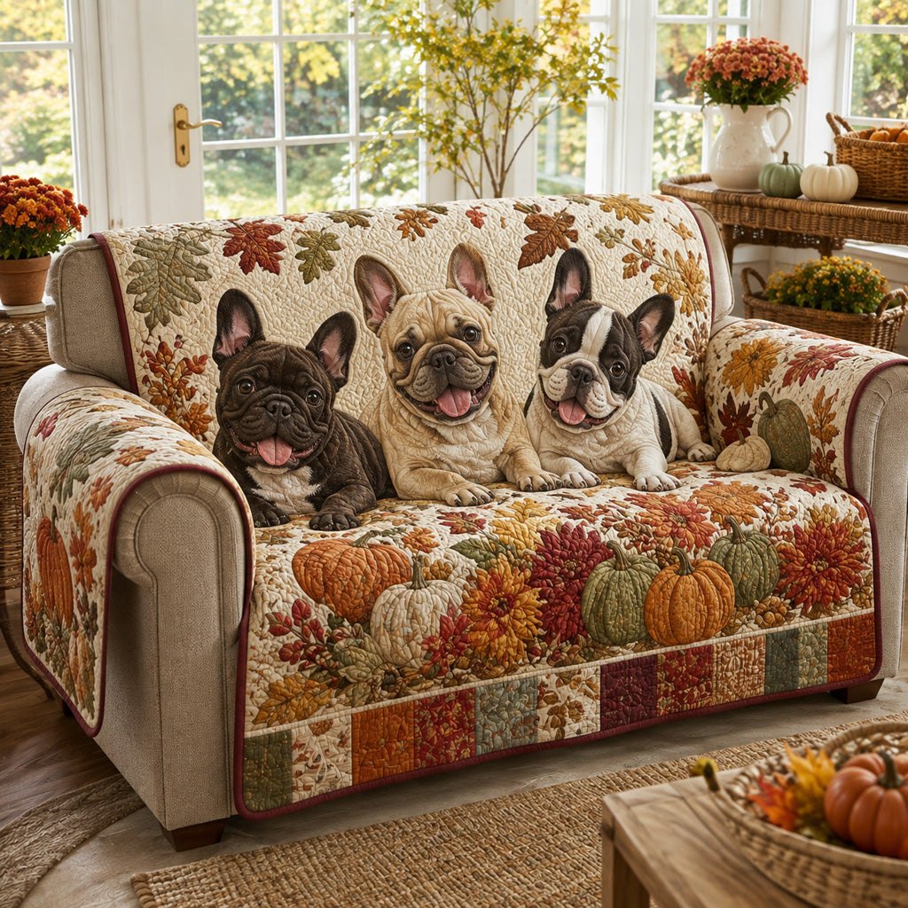 Autumn Frenchie Blossom Sofa Cover
