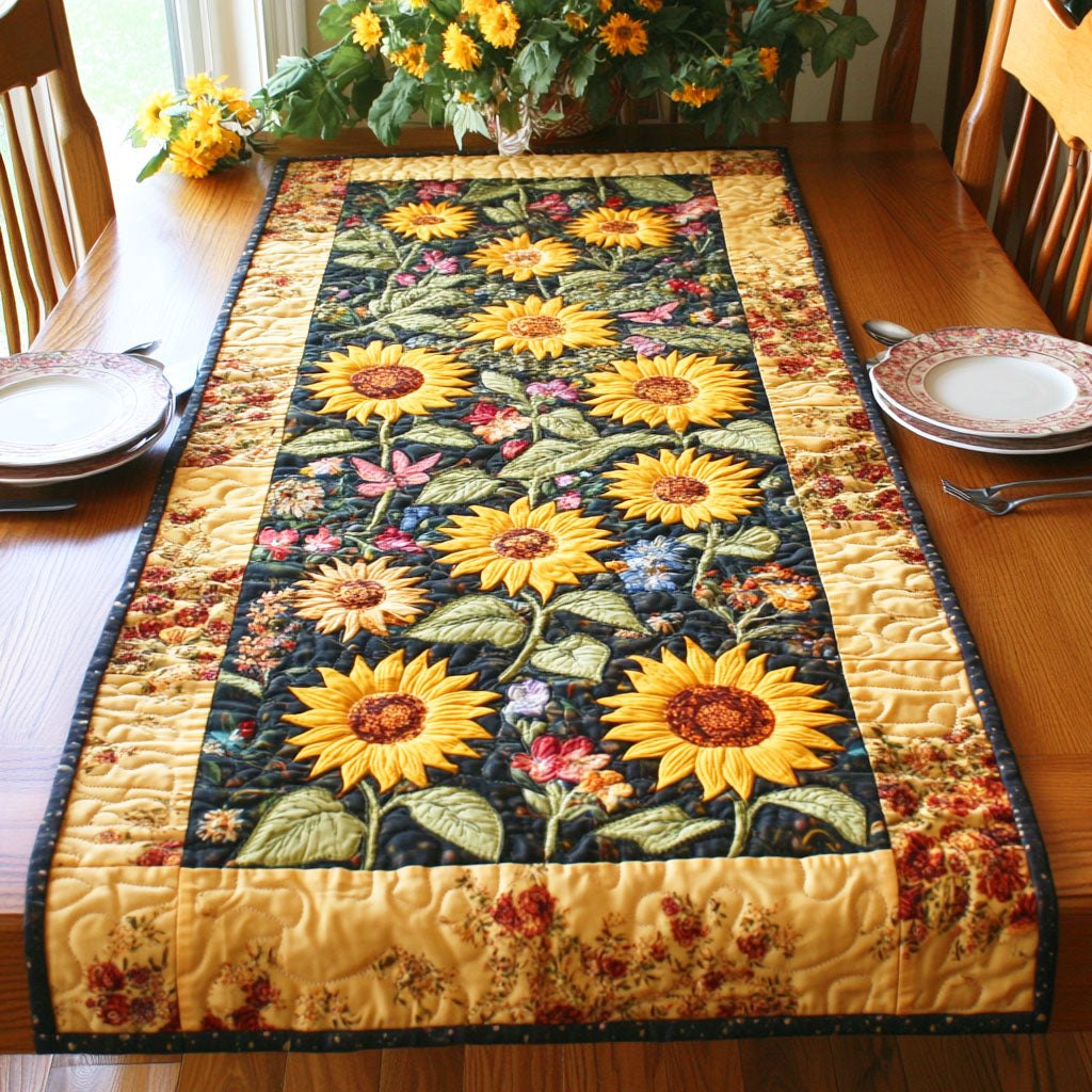 Autumn Gold Bloom Table Runner