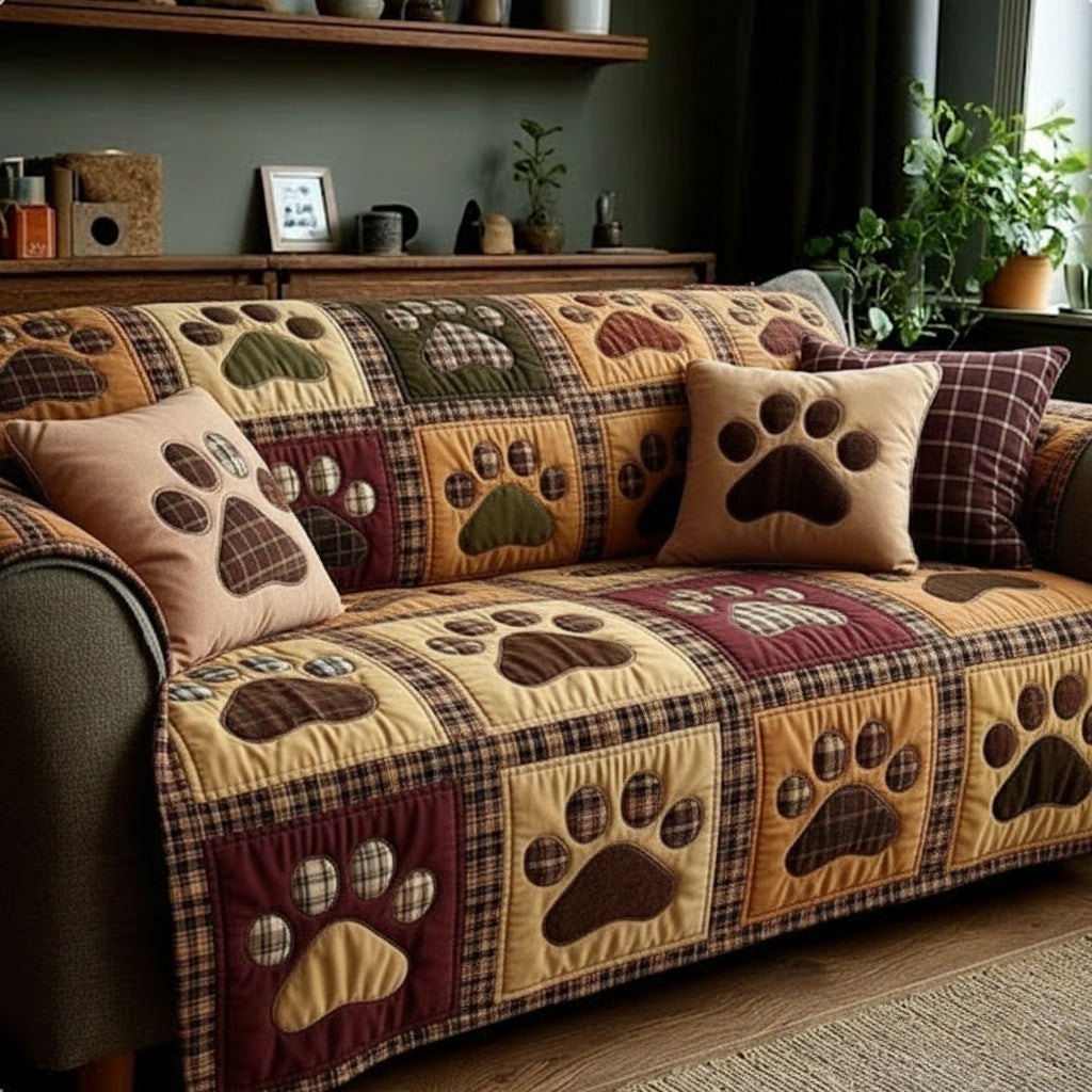 Autumn Harvest Love Paw Sofa Cover