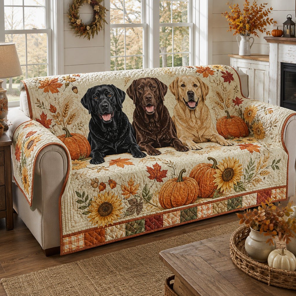 Autumn Labrador Retriever Sofa Cover