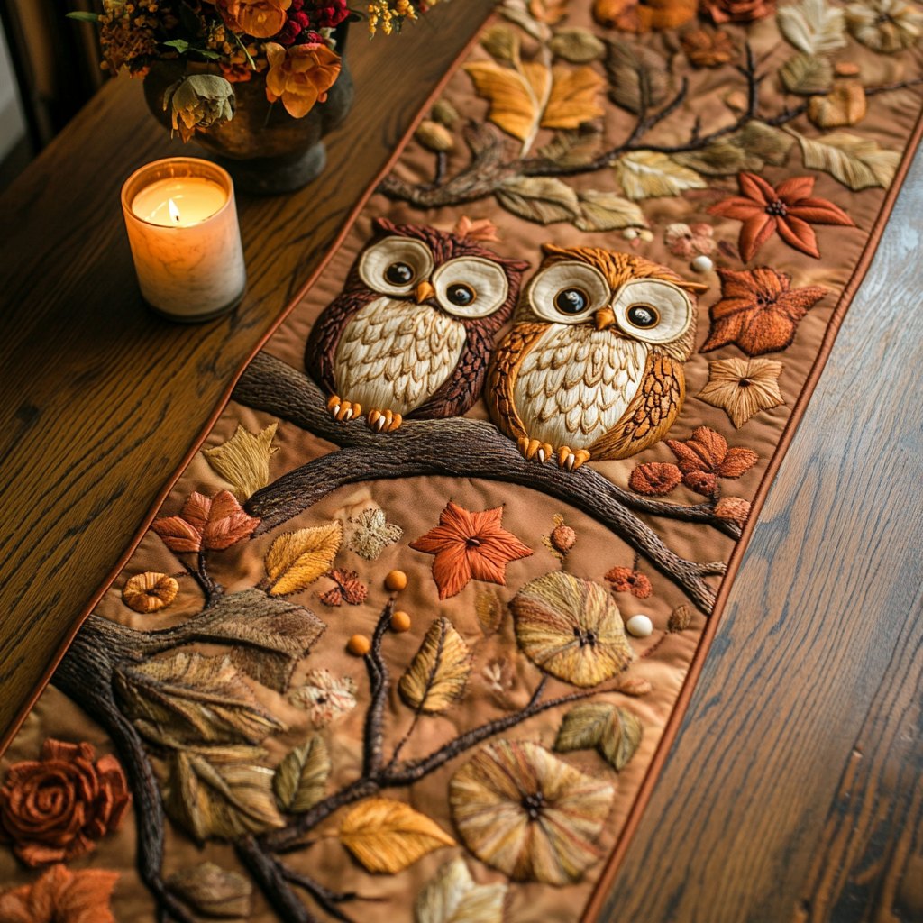 Autumn Owls Table Runner