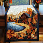 Log Cabin by the Autumn River Table Runner