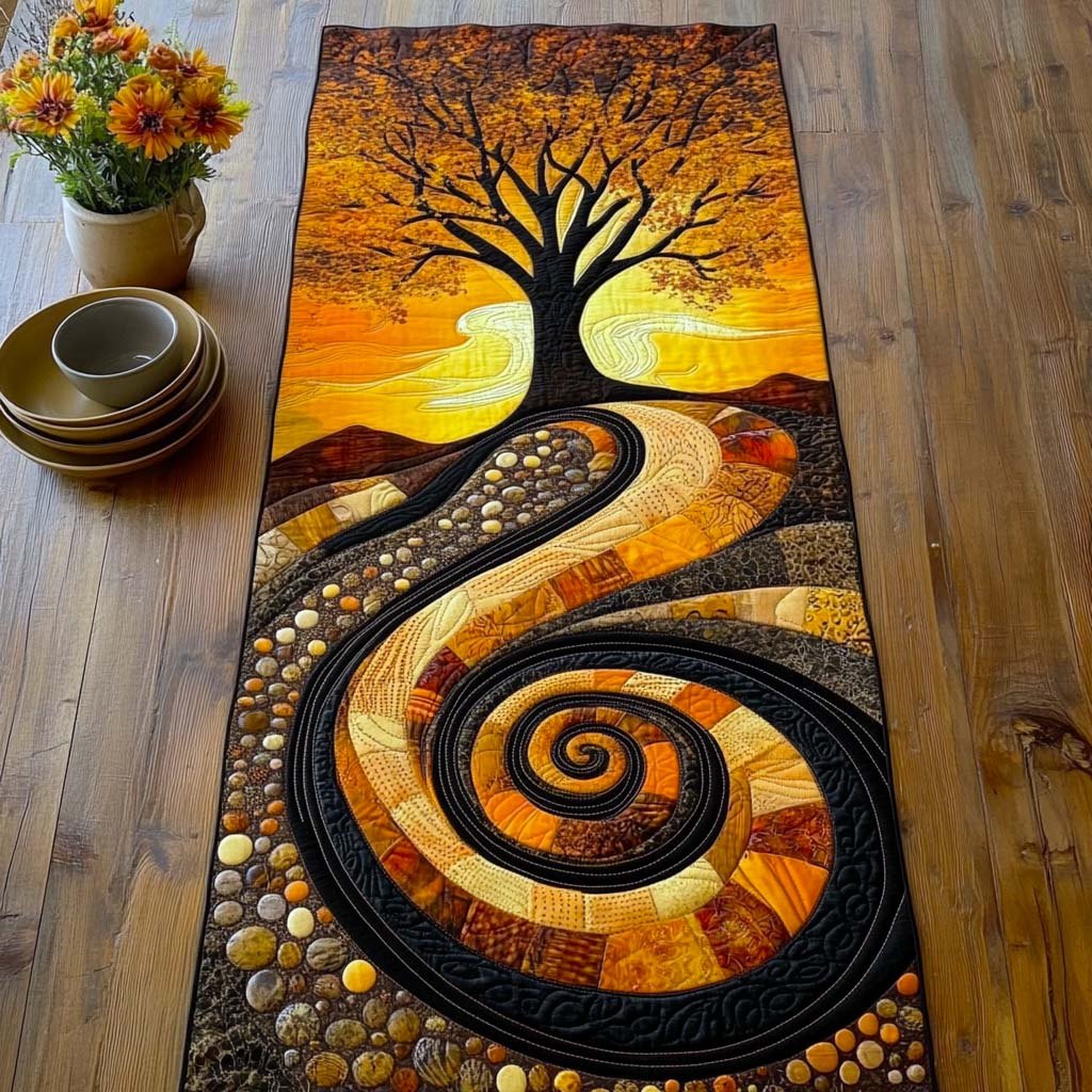 Autumn Spiral Glow Table Runner