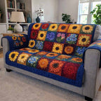 Autumn Squares Sofa Cover