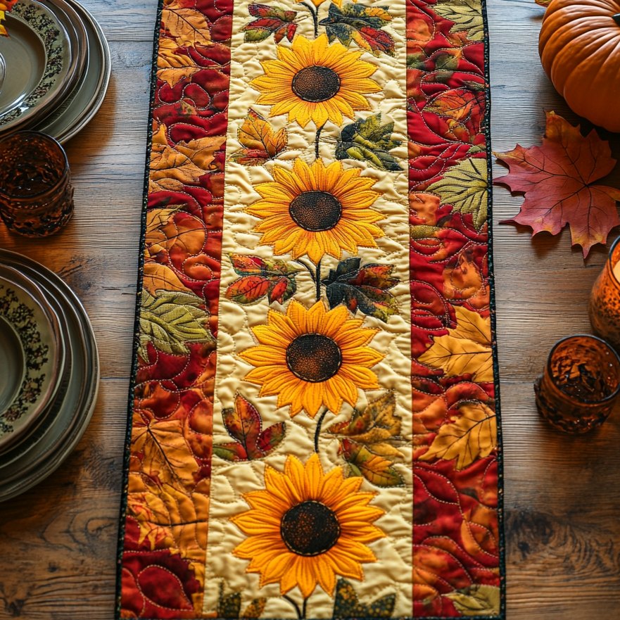 Autumn Sunflower Flair Table Runner
