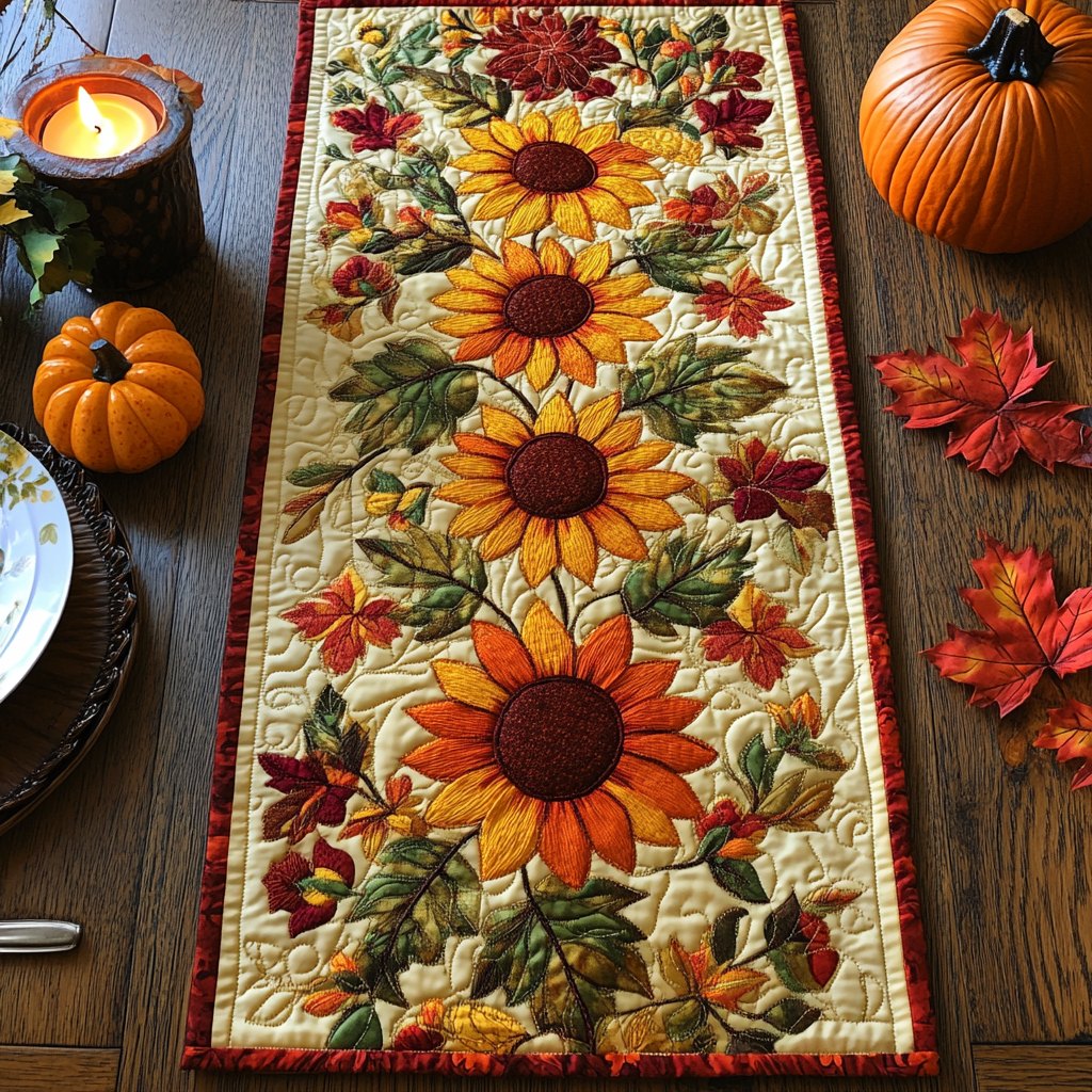 Autumn Sunflower Serenade Table Runner
