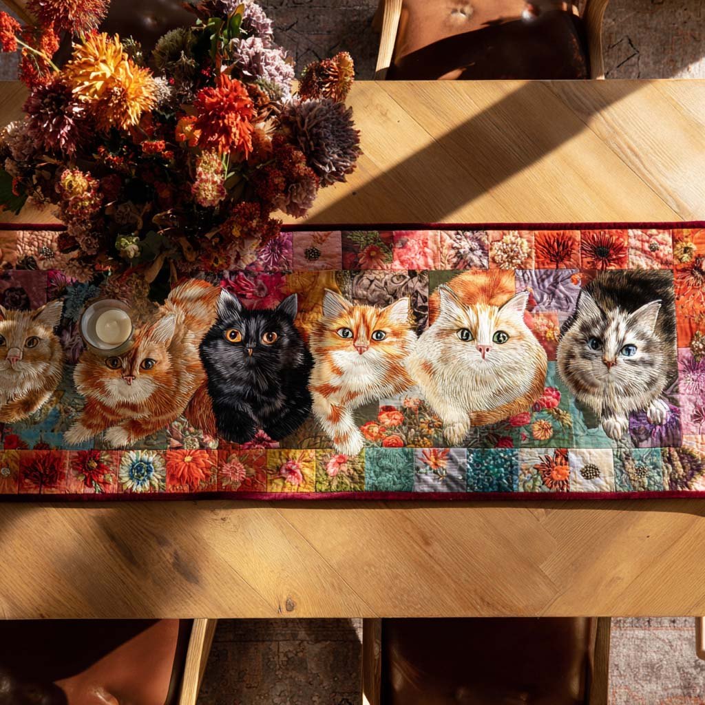 Autumn Whiskers Table Runner