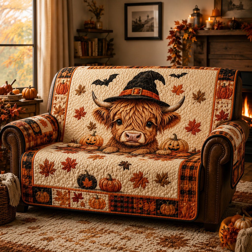 Autumn Witch Highland Calf Sofa Cover