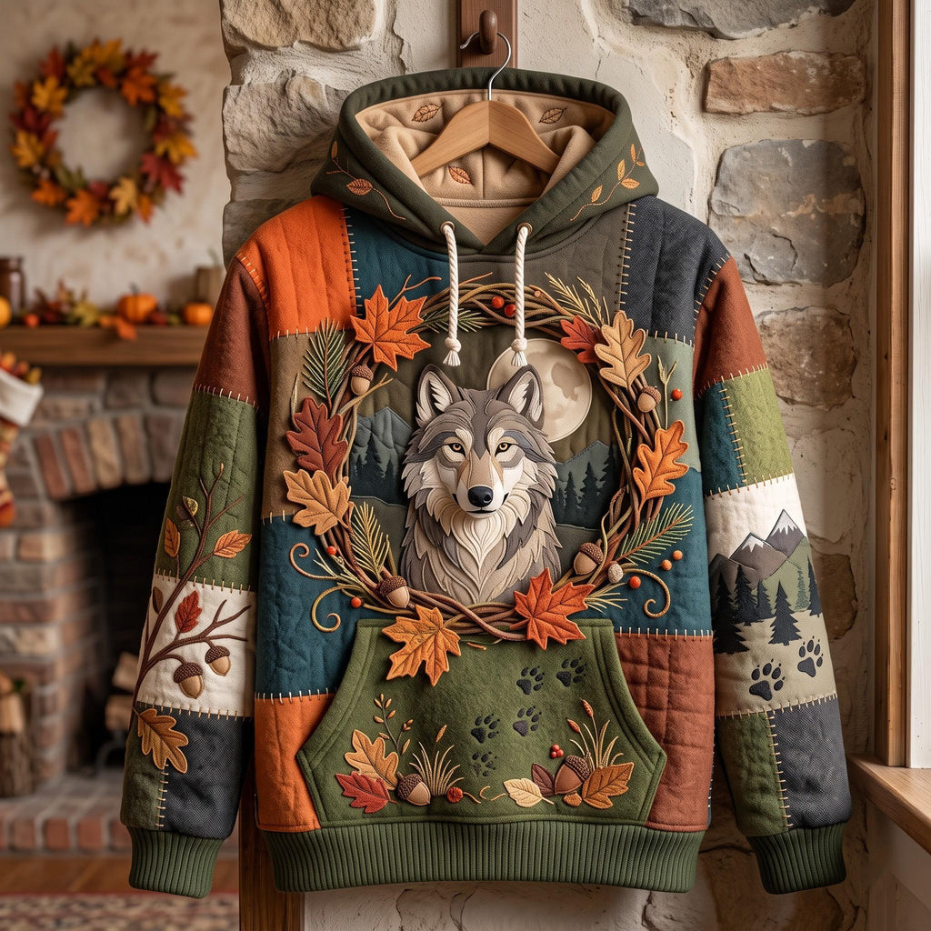 Autumn Wolf hoodie, all-over print