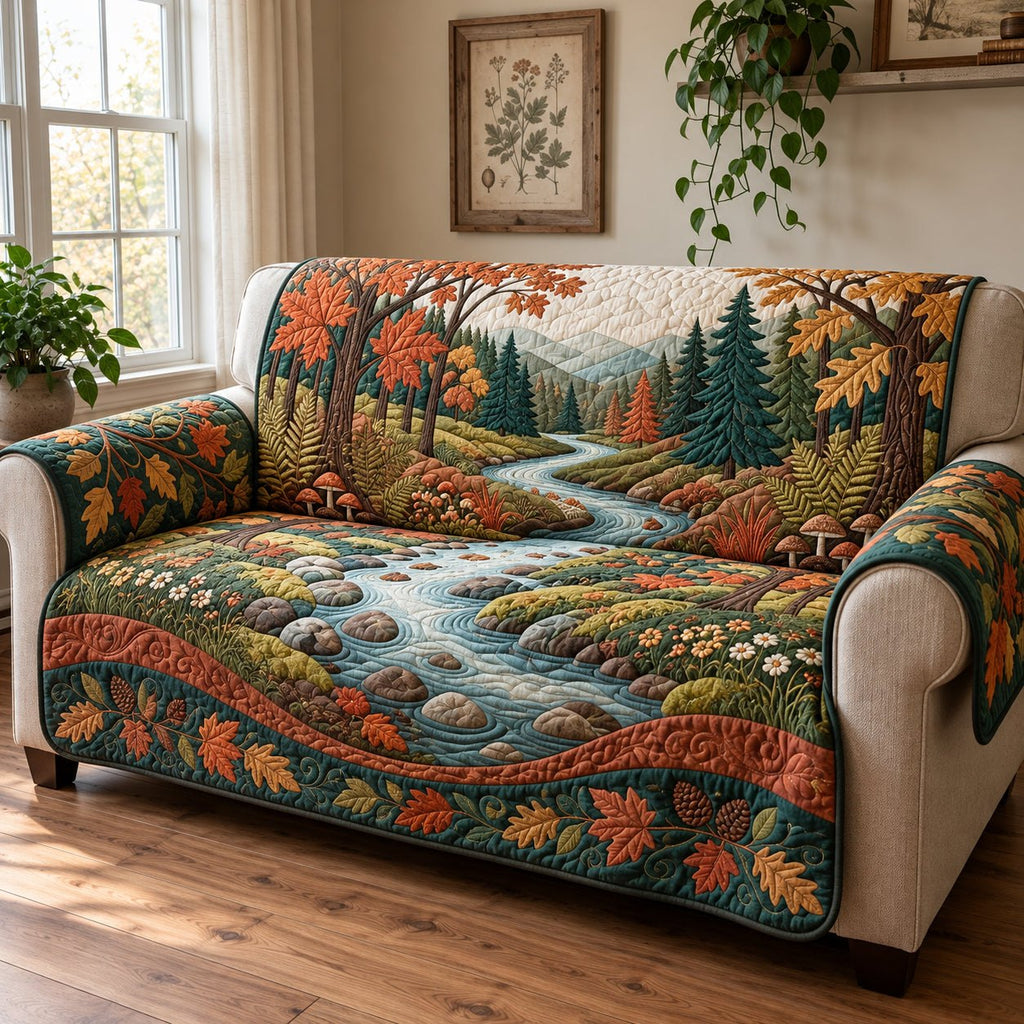 Autumn Woodland Creek Sofa Cover