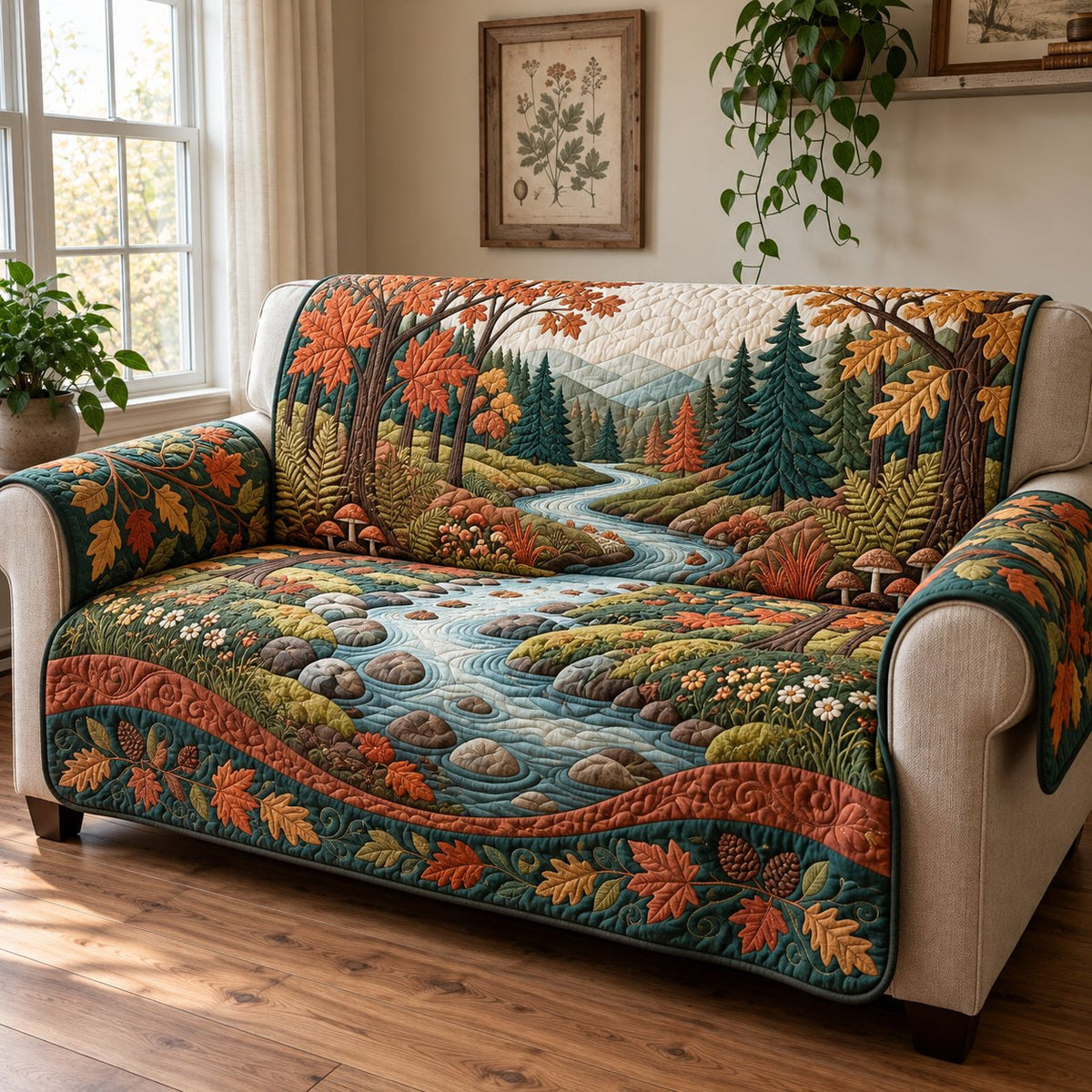 Autumn Woodland Creek Sofa Cover