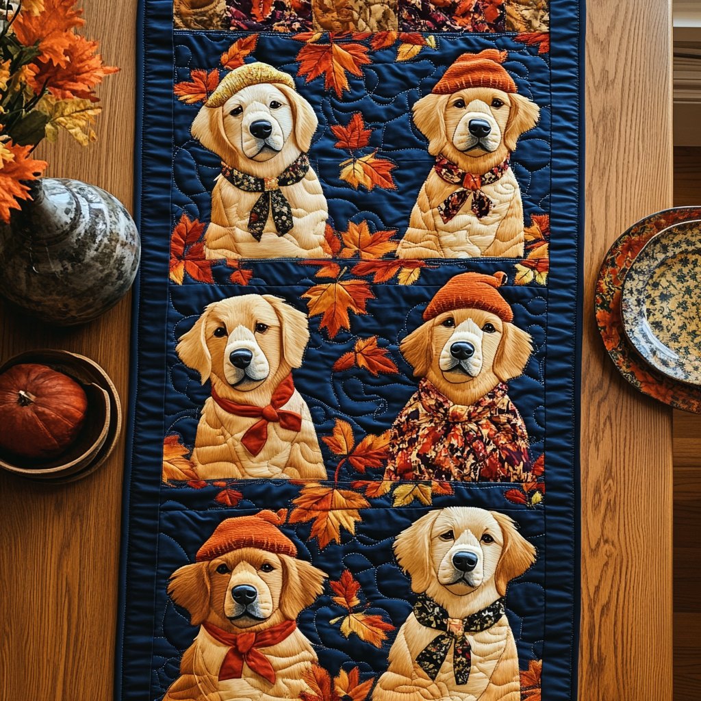 Autumn Gold Paws Table Runner