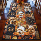 Autumn Leaves and Yorkies Table Runner