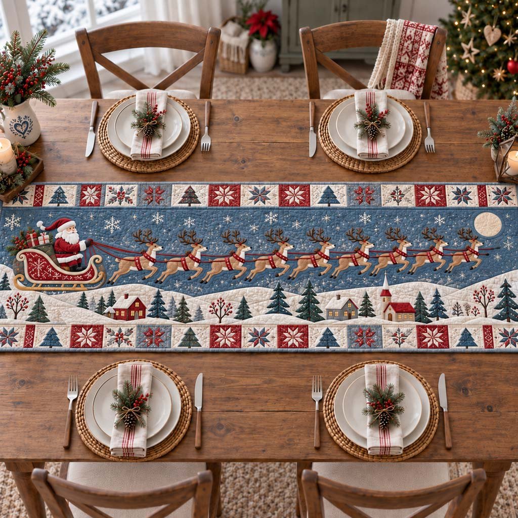 Azure Sleigh Table Runner