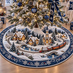 Azure Village Christmas Tree Skirt