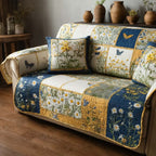 Azure Daisy Sofa Cover