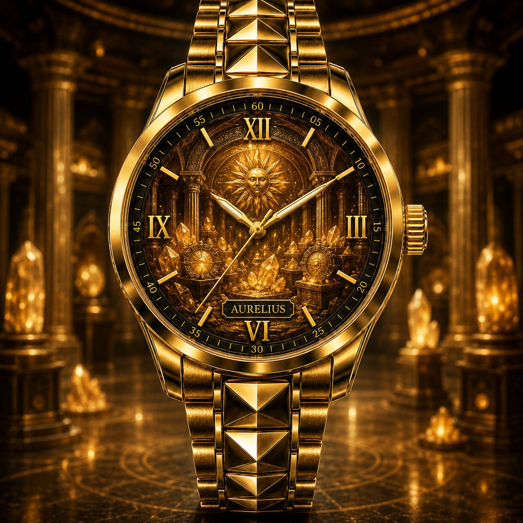 Custom Sun Crystal Temple Watch — personalized with a custom name