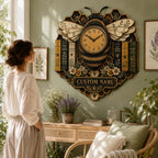 Personalized Beekeeper Book Lover Wall Clock — personalized with a custom name