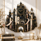 Personalized Fantasy Book City Wall Clock — personalized with a custom name