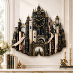 Personalized Fantasy Book City Wall Clock — personalized with a custom name
