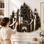 Personalized Fantasy Book City Wall Clock — personalized with a custom name