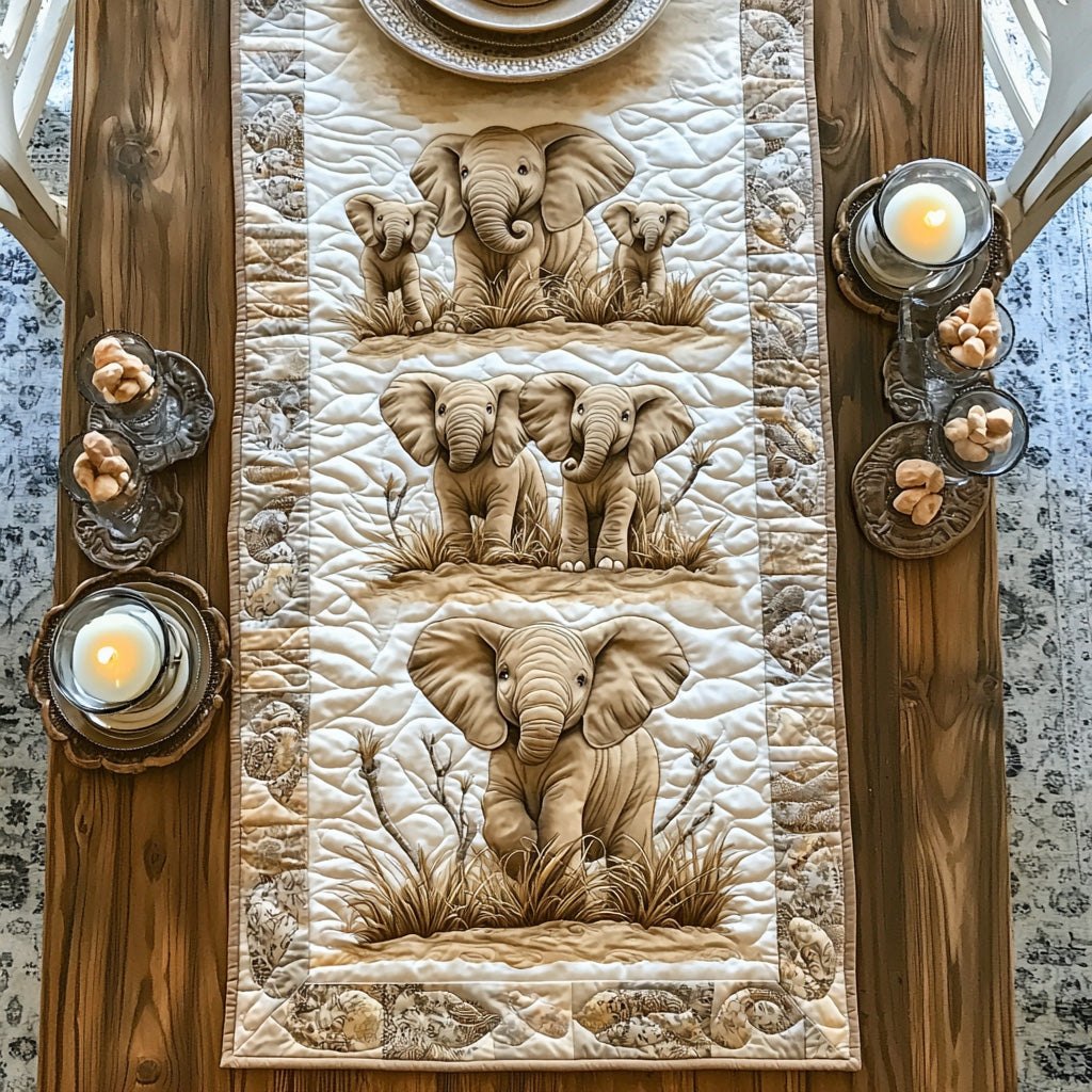 Baby Elephant Trail Table Runner